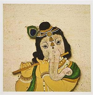 Mural Of Ganesha Hindu Deity Rajasthan India  Greeting Card 6 X 6 Inches Single Gc1326215