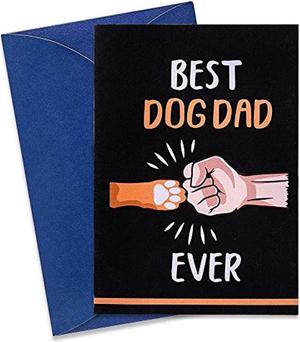 Funny Fathers Day Card For Dad,Best Dog Dad Ever,4"X 6" Fathers Day Greeting Card With Envelop From Dog Son Daughter Wife On Christmas Fathers Day Birthday Anniversary Wedding
