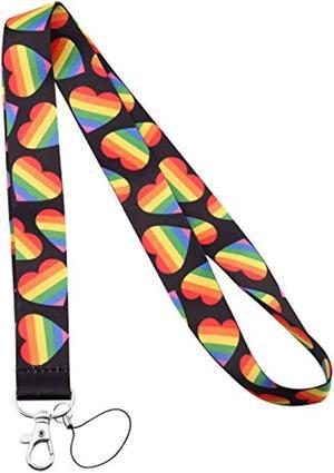 Lgbtq Pride Rainbow Flag Lanyard Id Badge Holder Rainbow Premium Lanyard With Breakaway,Release Buckle