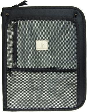 Titanium Zipper Binder With 1.5 Inch Slant D-Rings, Foldout Pouch, Cd Carrier And Interior File Pocket, 13.5 X 11 Inches, 1 Binder, Black/Silver (4511490)