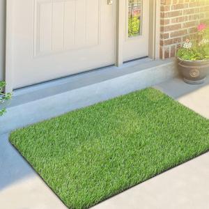 Artificial Grass Door Mat Indoor/Outdoor Rug Green Turf Entryway Scraper  Doormat