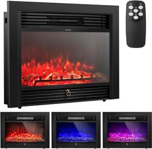 ARLIME Electric Fireplace, 28.5 Inch Electric Fireplace Heater, 750/1500W Wall Fireplace Electric with Remote Control, 3 Color Flames, 5 Brightness Settings 8H Timer, Electric Fireplace Inserts for RV