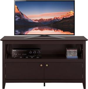 Yaheetech Wooden TV Stand for TVs Up to 50 inch, Media Entertainment Center Table, TV Cabinet Table with Storage Open Shelf & 2 Doors for Living Room, Espresso