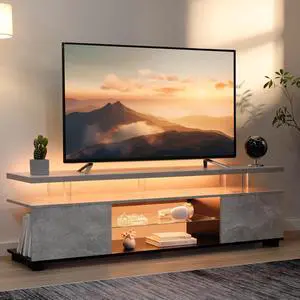 Cubehom Grey TV Stand for 70" TV, LED Entertainment Center with Storage Cubehom Grey TV Stand for 70" TV, LED Entertainment Center with Storage