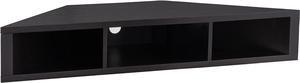 24/7 Shop at Home French Modern Wood 47 in. Floating Corner TV Stand with 3 Shelves for Family, Entertainment Room, Movie Night, Cappuccino Brown