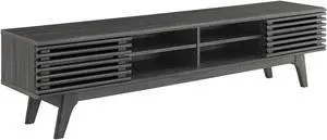 Modway Render Mid-Century Modern Low Profile 70 Inch Media Console TV Stand in Charcoal, 70" Modway Render Mid-Century Modern Low Profile 70 Inch Media Console TV Stand in Charcoal, 70"