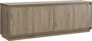 Henn&Hart 68" TV Stand for TVs up to 75", Weathered Gray | Blends modern and classic style with beveled cabinets, adjustable shelves, and hidden storage for tidy media organization Henn&Hart 68" TV Stand for TVs up to 75", Weathered Gray | Blends modern and classic style with beveled cabinets, adjustable shelves, and hidden storage for tidy media organization