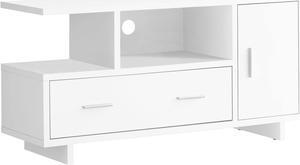 Monarch Specialties I STAND-48 L Storage TV Stand, white