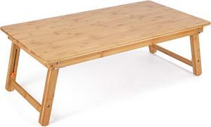 Large Size Floor Desk Nnewvante Floor Table Tray with Folding Legs Adjustable Low Coffee Table for Breakfast Serving Tray Gaming Writing 33.5x17.7in