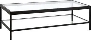 Henn&Hart 54" Modern Coffee Table, Black Henn&Hart 54" Modern Coffee Table, Black