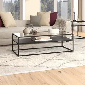 Ada 54'' Wide Rectangular Coffee Table in Blackened Bronze