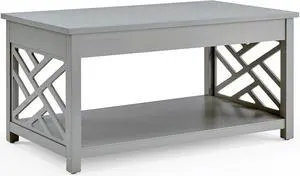 Alaterre Coventry Wood Coffee Table with Storage Shelf, 36-Inch, Grey Alaterre Coventry Wood Coffee Table with Storage Shelf, 36-Inch, Grey