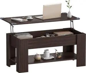 Devoko Coffee Table Adjustable Lift Top Coffee Tables with Hidden Compartment and Open Storage Shelf, Rising Tabletop Pop-up Center Table for Living Room Reception Room (39 inches, Espresso) Devoko Coffee Table Adjustable Lift Top Coffee Tables with Hidden Compartment and Open Storage Shelf, Rising Tabletop Pop-up Center Table for Living Room Reception Room (39 inches, Espresso)