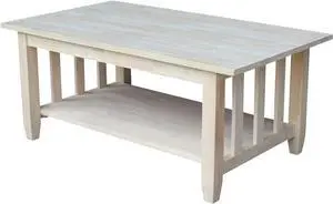International Concepts Mission Tall Coffee Table, Unfinished