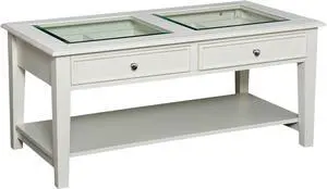 SEI Furniture Cocktail Table, 44" W x 22" D x 19.75" H, White