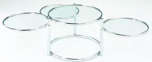 New Spec Cota Chrome frame and Glass 3 Tier Swivel Motion Coffee Table