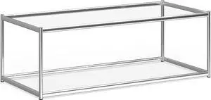 Safavieh Home Collection Zola Chrome and Glass Rectangle Coffee Table