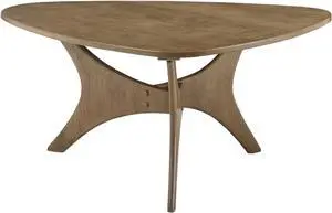 INK+IVY Blaze Triangle Wood Coffee Table Plywood with Wood Veneer Legs, Mid-Century Modern, Easy Assembly, Accent Furniture For Living Room, Minimalist Décor, Light Brown
