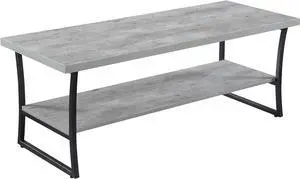 Convenience Concepts X-Calibur Coffee Table, Faux Birch / Slate Gray Frame