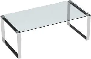 Cortesi Home Remi Coffee Table, Silver