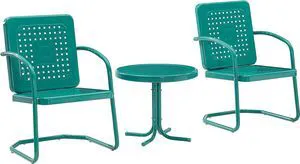Crosley Furniture Bates 3-Piece Retro Metal Outdoor Patio Chair Set Crosley Furniture Bates 3-Piece Retro Metal Outdoor Patio Chair Set