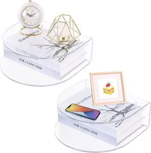 HMYHUM Acrylic Floating Nightstand Set of 2, Wall Mounted Bedside Table for Bedroom, Hanging, 8 lbs Load, 10.5" L x 10 "W x 4" H, Clear HMYHUM Acrylic Floating Nightstand Set of 2, Wall Mounted Bedside Table for Bedroom, Hanging, 8 lbs Load, 10.5" L x 10 "W x 4" H, Clear