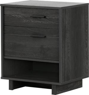 South Shore Fynn Nightstand with Cord Catcher Gray Oak 2225 in x 165 in x 2475 in D x W x H