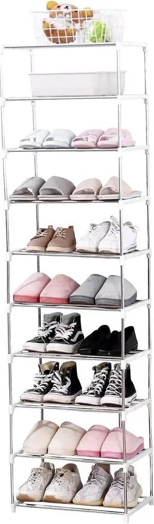 Stackable Small Shoe Rack, Entryway, Hallway and Closet (10-Tier, White) Stackable Small Shoe Rack, Entryway, Hallway and Closet (10-Tier, White)