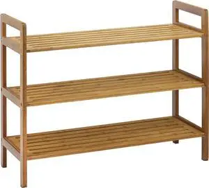Oceanstar 3-Tier Bamboo Shoe Rack, Natural Oceanstar 3-Tier Bamboo Shoe Rack, Natural