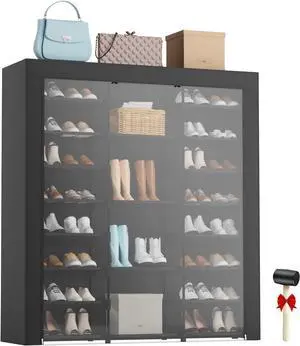 9-Tier Large Tall Shoe Rack with Covers 40-46 Pairs, Sneaker Rack Organizer Shoes Cabinet Closed Shelves Shoe Stand Holder for Garage Bedroom,Zapateras Organizer for Shoes 50 Pares 9-Tier Large Tall Shoe Rack with Covers 40-46 Pairs, Sneaker Rack Organizer Shoes Cabinet Closed Shelves Shoe Stand Holder for Garage Bedroom,Zapateras Organizer for Shoes 50 Pares