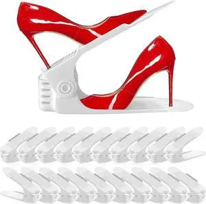 NVGSN Shoe Slots Organizer 20Pack,Shoe Stacker,Cloest Space Saver 50%,White NVGSN Shoe Slots Organizer 20Pack,Shoe Stacker,Cloest Space Saver 50%,White