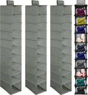 Kenning 4 Pack Hanging Shoe Shelves 10 Shelf Hanging Shoe Organizer Holder for Hats Purses Handbags Closet Space Saving Kenning 4 Pack Hanging Shoe Shelves 10 Shelf Hanging Shoe Organizer Holder for Hats Purses Handbags Closet Space Saving