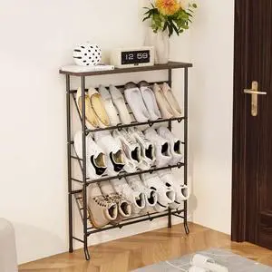 JZM Shoe Rack Storage, Narrow 4 Tier Metal Shoe Storage Shelf, Free Standing Shoe Racks, Space Saving Shoe Rack Organizer for Entryway, Hallway, Bedroom, Living Room(12-16 Pair) JZM Shoe Rack Storage, Narrow 4 Tier Metal Shoe Storage Shelf, Free Standing Shoe Racks, Space Saving Shoe Rack Organizer for Entryway, Hallway, Bedroom, Living Room(12-16 Pair)