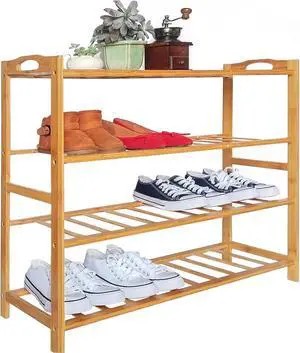 Bamboo Shoe Rack 4 Tier Shoe Organizer for Closet Entryway Shoe Shelf for Home 31.5 Inch Natural Bamboo Bamboo Shoe Rack 4 Tier Shoe Organizer for Closet Entryway Shoe Shelf for Home 31.5 Inch Natural Bamboo