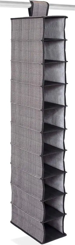 Internet's Best 10 Tier Hanging Shoe Organizer - Narrow Shelf Closet Shoe Rack - Footwear Storage - Grey Internet's Best 10 Tier Hanging Shoe Organizer - Narrow Shelf Closet Shoe Rack - Footwear Storage - Grey