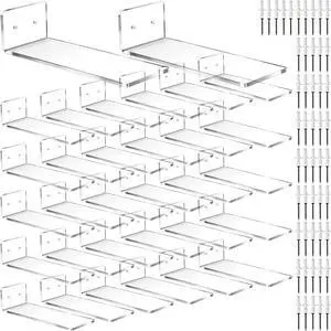 Treela 30 Pack Floating Shoe Display Shelf for Closet Acrylic Clear Shoe Wall Shelf Wall Mounted Easy to Install Sneaker Shelves for Collections, Includes Cross Screws, Expansion Tubes (Rectangular) Treela 30 Pack Floating Shoe Display Shelf for Closet Acrylic Clear Shoe Wall Shelf Wall Mounted Easy to Install Sneaker Shelves for Collections, Includes Cross Screws, Expansion Tubes (Rectangular)