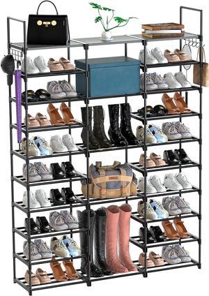 9 Tiers Metal Shoe Rack Organizer, 50-55 Pairs Large Tall Shoe Storage,Shoe  Holder,Shoe Stand,Vertical Free Standing Shoe Shelf,Heavy Duty Boot Rack