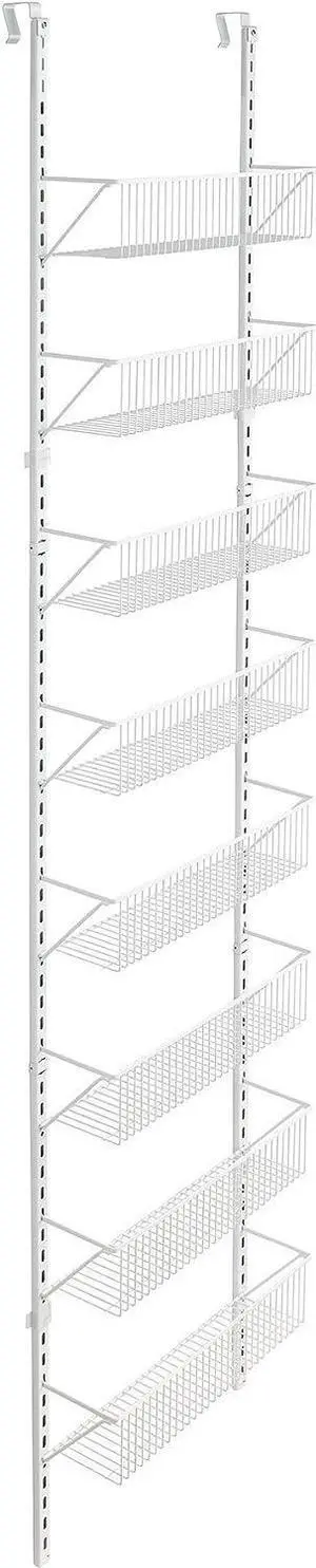 ClosetMaid 97535 Wall or Door Adjustable (8) Basket Organizer, 6.614-Inch D x 77.165-Inch H x 17.992-Inch W, White ClosetMaid 97535 Wall or Door Adjustable (8) Basket Organizer, 6.614-Inch D x 77.165-Inch H x 17.992-Inch W, White