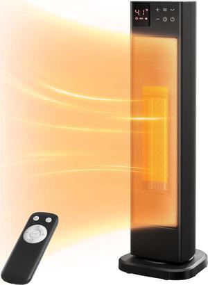 PELONIS Oscillating Ceramic Tower Indoor Space Heater for Home with Oscillation, Programmable Thermostat & ECO Mode, 12H Timer & Remote Control, Safety Protection, 23 Inches, 1500W, PHF15RSAPH23