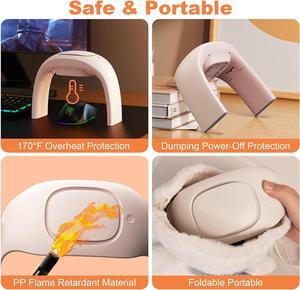 Space Heaters for Indoor Use, Foldable Heated Mouse Pad Hand Warmer, Portable Electric Small Desk Heater for Office, Ceramic Energy Efficient Heater with Thermostat, Christmas Gifts (cream)