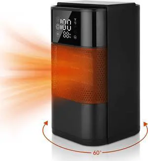 Space Heaters for Indoor Use-PCT Ceramic Safety Thermostat Air Heater,3-Second Quick Heating,Timer Function,60°Rotation-Perfect Air Heater For Office Bedroom Living Room,Home