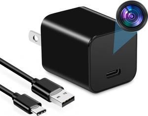 HidCam Spy Camera Charger - 1080P Full HD Hidden Camera - Mini Camera for Spying - Nanny Cam - Small Secret Camera - 512GB - USB Type-C Charger Hidden Spy Cam - Indoor Outdoor Surveillance Camera