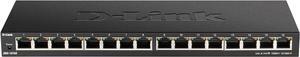 D-Link Ethernet Switch, 16 Port Gigabit Slim Switch Plug and Play, Unmanaged, Metal Housing, Quiet Fanless Design, IEEE 802.3az EEE, 5-Year Limited Warranty (DGS-1016S) Black