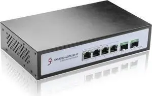 XikeStor 6-Port 2.5G Ethernet POE+ Switch, 4X 2.5GBase-T PoE Ports, 2X 10Gbps SFP+, 75W IEEE802.3af/at Unmanaged Network Switch, Ethernet Splitter High Speed, Ethernet Hub, Desktop/Wall-Mount
