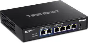 TRENDnet 6-Port 10G Switch, 4 x 2.5G RJ-45 BASE-T Ports, 2 x 10G RJ-45 Ports, 60Gbps Switching Capacity, Wall Mountable, 10 Gigabit Network Connections, Lifetime Protection, Black, TEG-S762