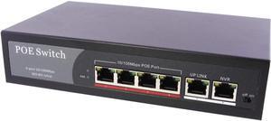 axGear PoE Network Switch 10/100m Power Injector 4 Port + 2 Port Power Over Ethernet