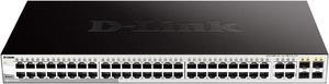 D-Link 52-Port Gigabit Smart Managed Switch | 48 GbE + 4 Combo SFP Ports | L2+ | Static Routing | VLANs | Cable Diagnostics | Web Managed | Rackmount | NDAA Compliant | Lifetime Warranty (DGS-1210-52)