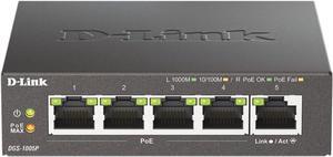 D-Link 5-Port Gigabit PoE+ Unmanaged/Plug and Play (60W Total PoE Budget 4xPort) Metal Compact Desktop Switch - (DGS-1005P)