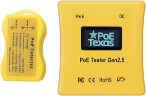 PoE Tester Tool Kit (Gen2.5) - Wired Network Cable Tester to Detect & Test Power Over Ethernet - Cable Tester to Read Voltage, Current and Power Usage on Cat5, Cat6 - No Battery Needed