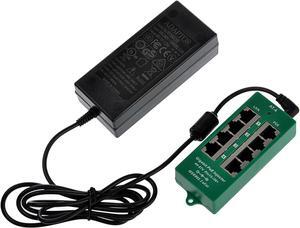 PoE Texas 4 Port PoE/PoE+ Injector with 48V 60W Power Supply - Gigabit Injector - Active Mode A Power Over Ethernet Multi Port PoE Adapter - Supports 4 PoE (802.3af or at) up to 60 watts